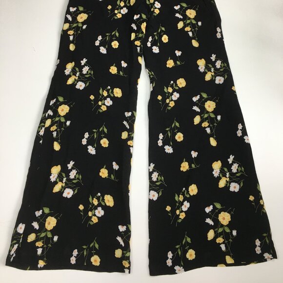 REFORMATION Piazza Black Floral Print Belted Wide Leg Palazzo Culotte Pant - Picture 13 of 13